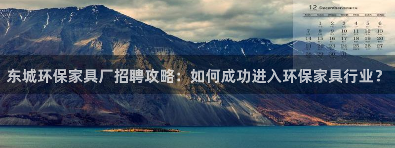 杏耀平台代理怎么赚钱：东城环保家具厂招聘攻略：如何成功进入环